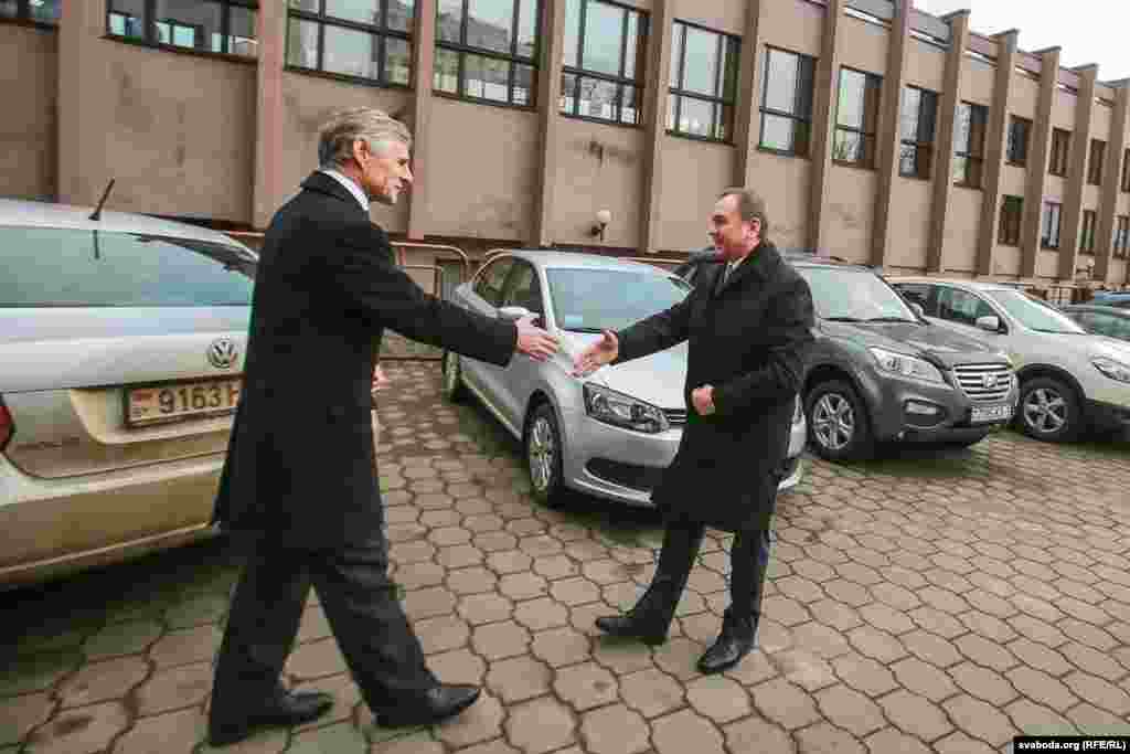 Міхаэль Лінхарт і міністар замежных спраў Беларусі Ўладзімір Макей