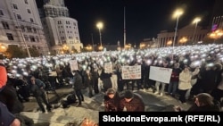 Собир на граѓани во Скопје поради трагедијата во Кочани во која загинаа 59 лица, 18.3.2025