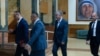 Poslanici Srpske liste, uključujući predsednika Zlatana Eleka, kreću na konstitutivnu sednicu Skupštine Kosova, april 2025.