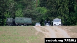 Лясок на ўскрайку Магілёва, дзе знайшлі цела міліцыянта