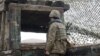 Armenia - An Armenian soldiers guards the border with Azerbaijan's Nakhichevan exclave, 27Nov2013.