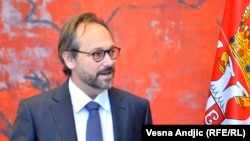 Šef Delegacije Evropske unije u Srbiji Emanuel Žiofre (Giaufret)u Beogradu, septembar 2021. 