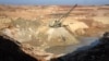 A view of an ilmenite open-pit mine in a canyon in the central region of Kirovohrad, Ukraine, in February. Reaching a deal to give US companies access to Ukraine's mineral resources has proved difficult, with clashes and acrimony highlighting the talks.