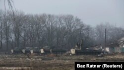 САУ під контролем бойовиків під час боїв за Дебальцеве