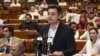 FILE: Hammad Azhar, Pakistan's minister of industries and production addressing the parliament in June 2019.