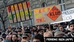 Протест во поддршка на Клубрадио, Будимпешта, архивска фотографија