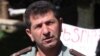 Armenia -- Retired Colonel Volodya Avetisyan, holds a sit-in protest in Yerevan's Liberty Square in June 2013.