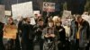 Сестрата на загинатата Фросина Кулакова на протестот „Правда за Фросина“, Скопје, 0202.2025 година