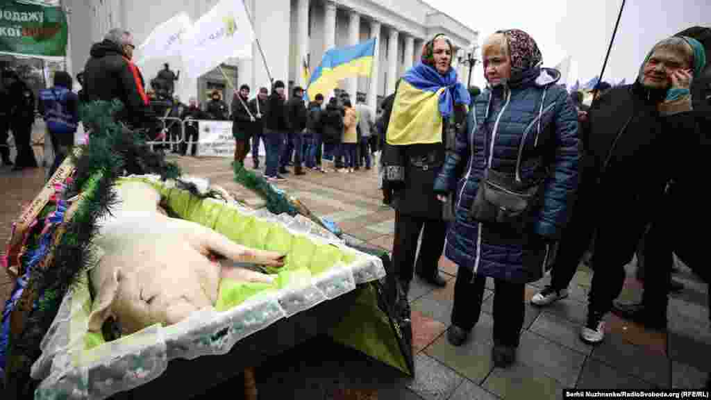 Акція протесту аграріїв проти продажу землі «Ні розпродажу України!» біля Верховної Ради України, Київ, 13 листопада 2019 року